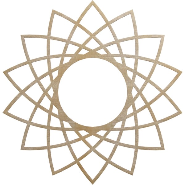 Ekena Millwork Eleanor Wood Fretwork Pierced Ceiling Medallion, Birch, 30"OD x 11 1/2"ID x 1/4"T CMWP30X30X0250EABI - main